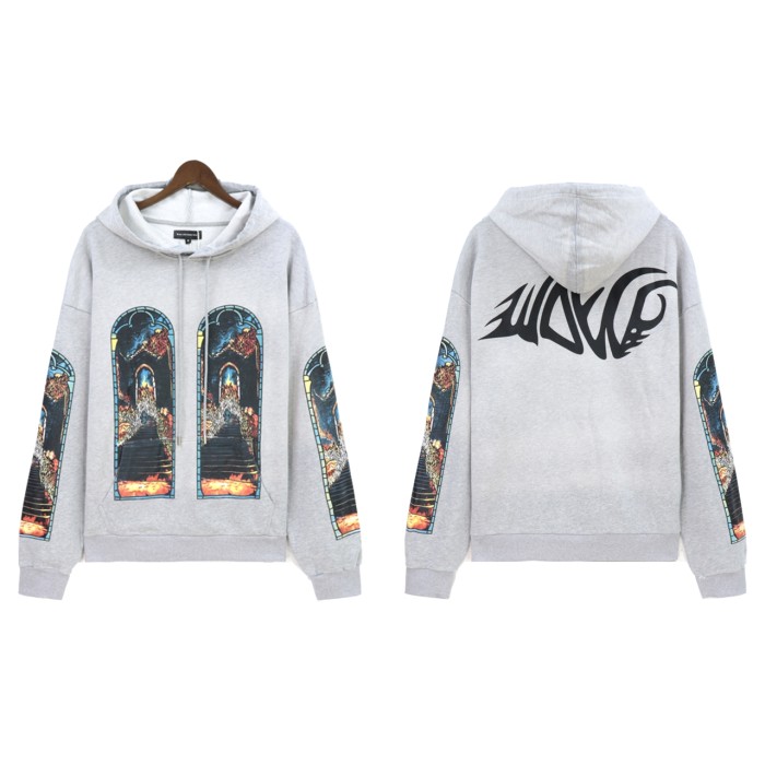 Arch Illustration Print Washed Version Hoodie 3 colors