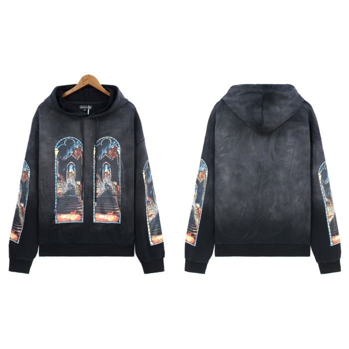 Arch Illustration Print Washed Version Hoodie 3 colors