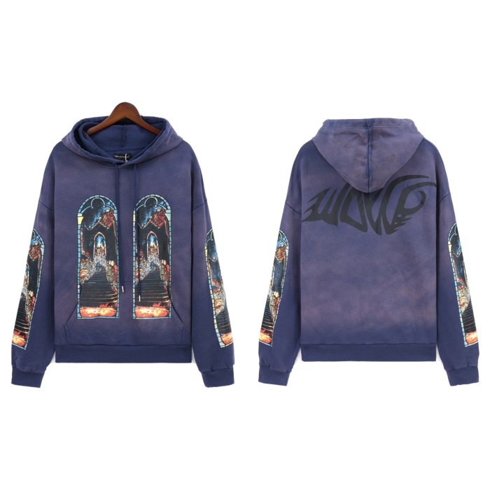 Arch Illustration Print Washed Version Hoodie 3 colors