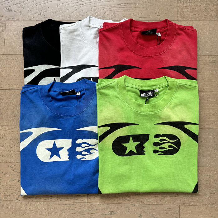 sport logo back digital print washed version tee & shorts set 7 colors