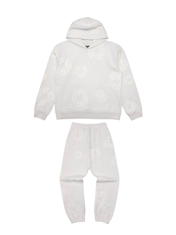 1:1 quality version MONO All White Kapok Kapok Hoodie & Sweatpants Set