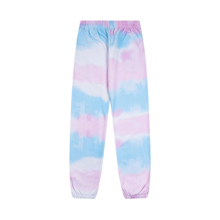 Blue and Pink Gradient Tie-Dye Hoodie & Pants Set