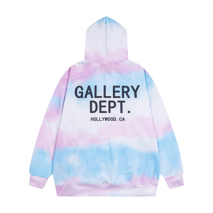 Blue and Pink Gradient Tie-Dye Hoodie & Pants Set