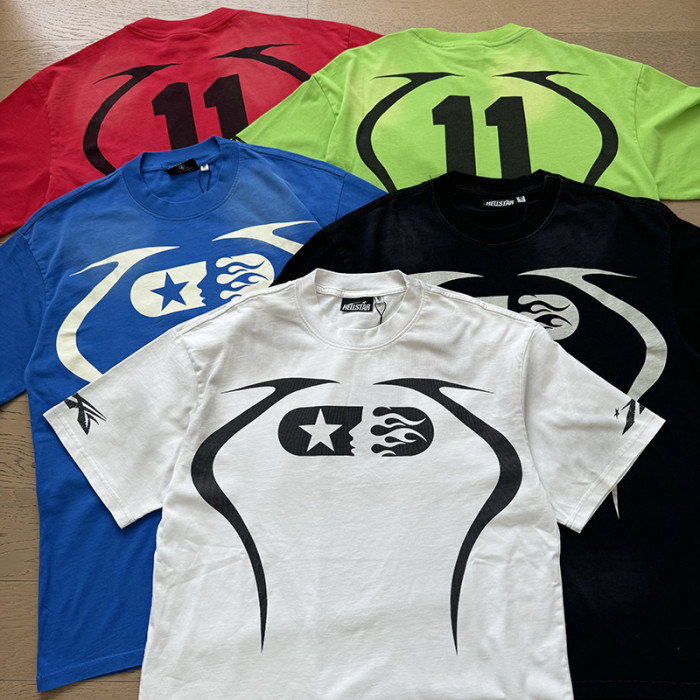 sport logo back digital print washed version tee & shorts set 7 colors