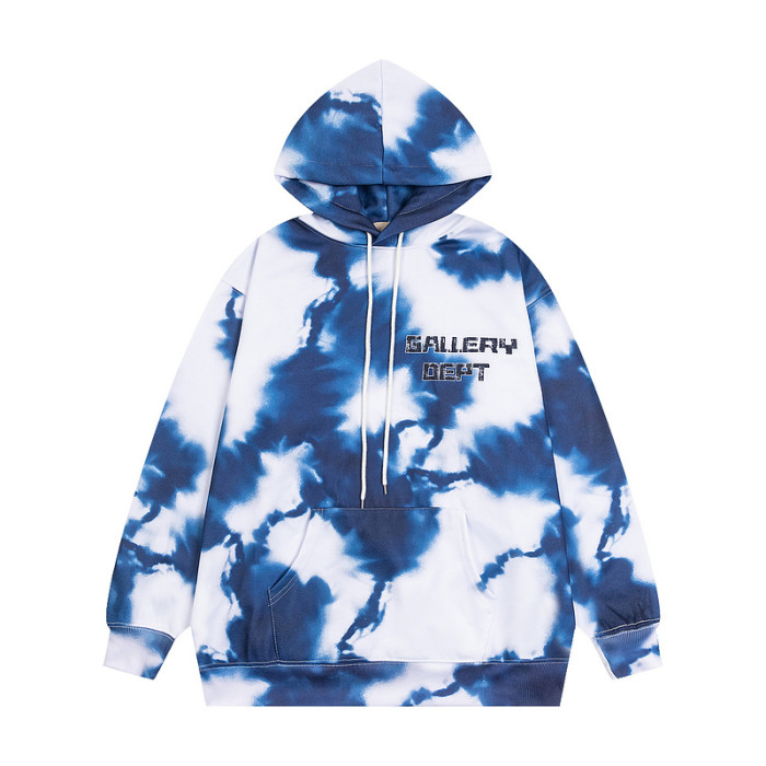 Mottled Letter Print Tie-Dye Hoodie & Pants Set