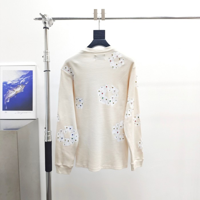 1:1 quality version Colorful Gemstone Kapok Waffle Sweatshirt