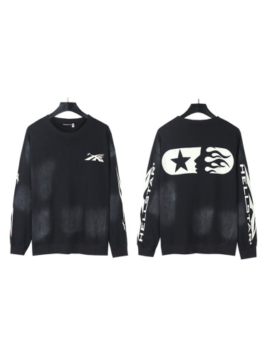 Double Sleeve Letter Logo Back Side Face Goddess Printed sweatshirt