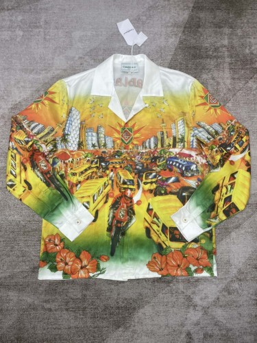 1:1 quality version City Traffic Scene Silk Long Sleeve Shirt