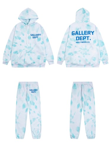Light Blue Tie-Dye Hollywood Monogrammed Hoodie & Pants Set