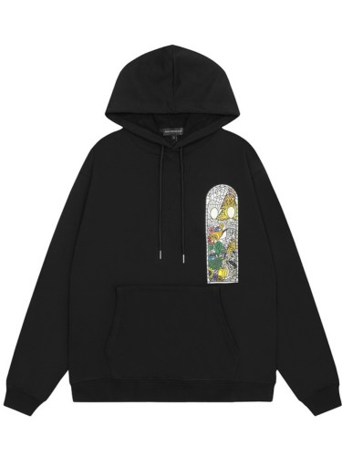 Abstract Painting White Letter Print Hoodie