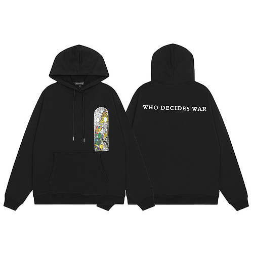 Abstract Painting White Letter Print Hoodie