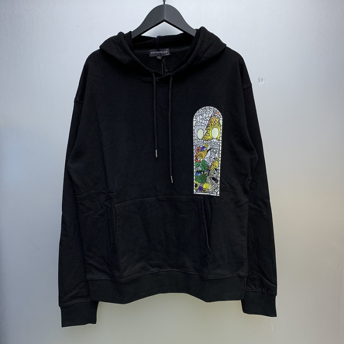 Abstract Painting White Letter Print Hoodie