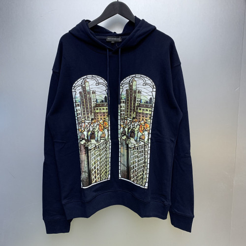 Street City Style Illustration Eagle Letter Print  Hoodie