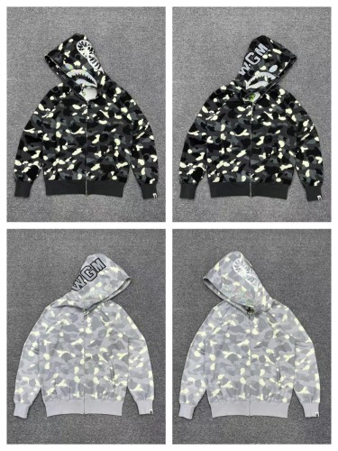 1:1 quality version Luminous Camouflage Laser Zip Hoodie 2 colors