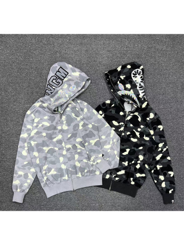 1:1 quality version Luminous Camouflage Laser Zip Hoodie 2 colors