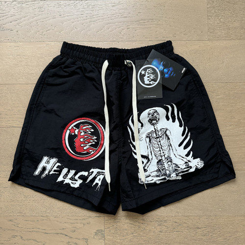 Skull Creative Letter Print Woven Shorts
