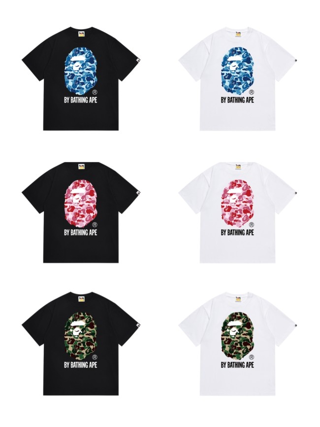 A Bathing Ape Bape Classic ABC Camouflage Ape Big Head Letter Print Tee 6 colors 27020663