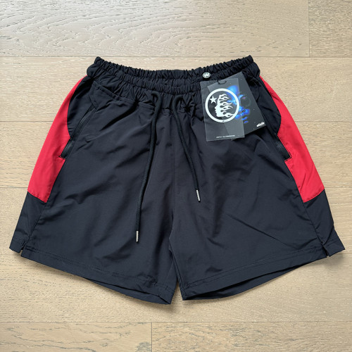 Colorblocked Letter Print Drawstring Shorts