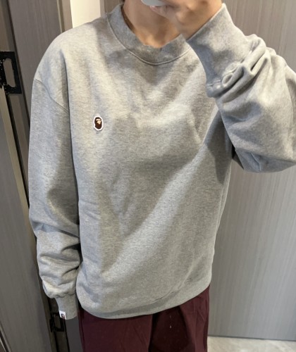 1:1 quality version Small Label Embroidered Logo Crew Neck Sweatshirt 2 colors
