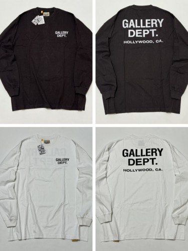 1:1 quality version Basic Logo Printed Washed Version Long Sleeve T-Shirt 2 colors