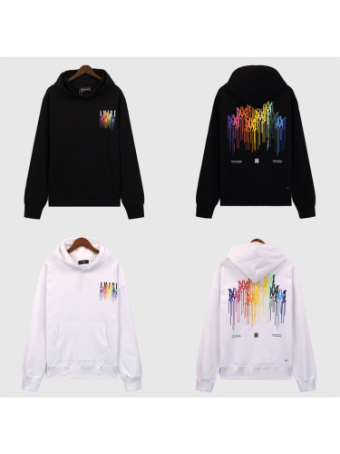 Colorful Flow Paint Letter Logo Hoodie 2 colors