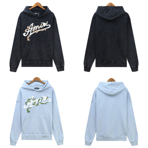 Vine Wrap Letter Embroidered Washed Version Hoodie 3 colors