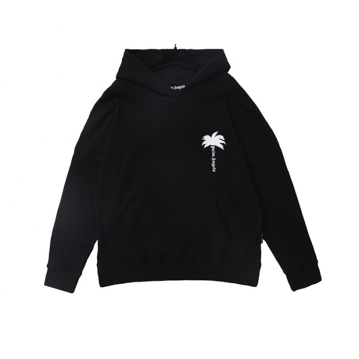 Front and Back Coconut Tree Vertical Letter Print Hoodie 2 colors