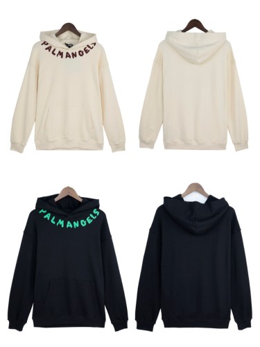 neckline cartoon letters print hoodie 2 colors