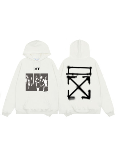 back spray-painted arrow print hoodie