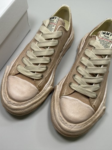 1:1 quality version Water-dyed vintage khaki lace-up low-top shoes