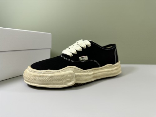 1:1 quality version Classic Black Aged Black Canvas Low Top Shoes