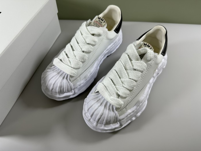 1:1 quality version White Leather Shell Toe Thick Bottom Board Shoes