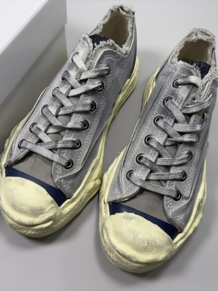 1:1 quality version Water dyed vintage open mouth smile thick bottom dirty shoes
