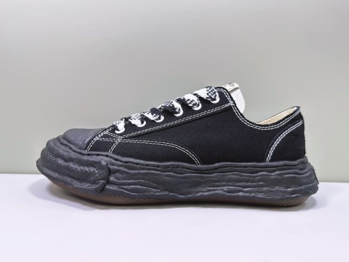 1:1 quality version Floral Lace Up Black and White Duplex Canvas Board Shoes