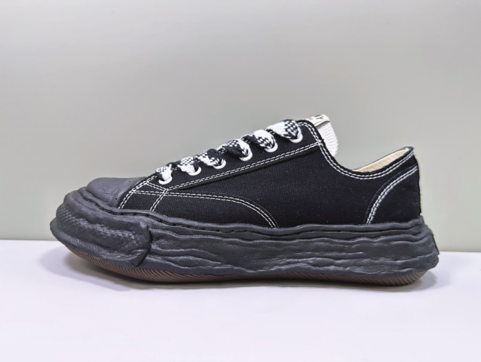 1:1 quality version Floral Lace Up Black and White Duplex Canvas Board Shoes
