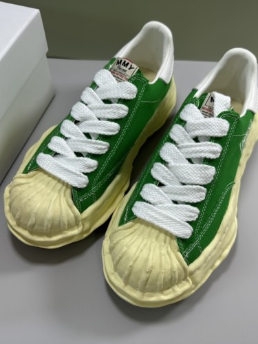 1:1 quality version Green Canvas Yellow Sole Shell Toe Low Top Shoes