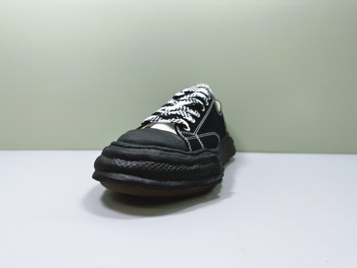 1:1 quality version Floral Lace Up Black and White Duplex Canvas Board Shoes
