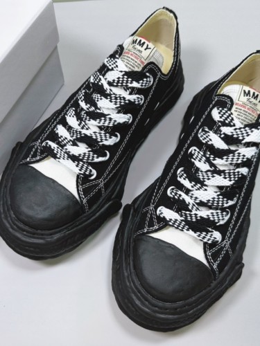 1:1 quality version Floral Lace Up Black and White Duplex Canvas Board Shoes