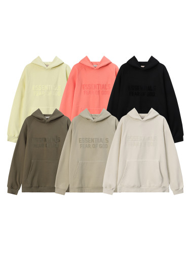 Flocked Letter Casual Padded hoodie 6 colors