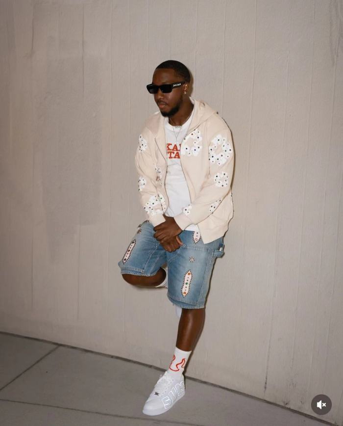 1:1 quality version Beige Jeweled Kapok Zip Hoodie & Sweatpants Set