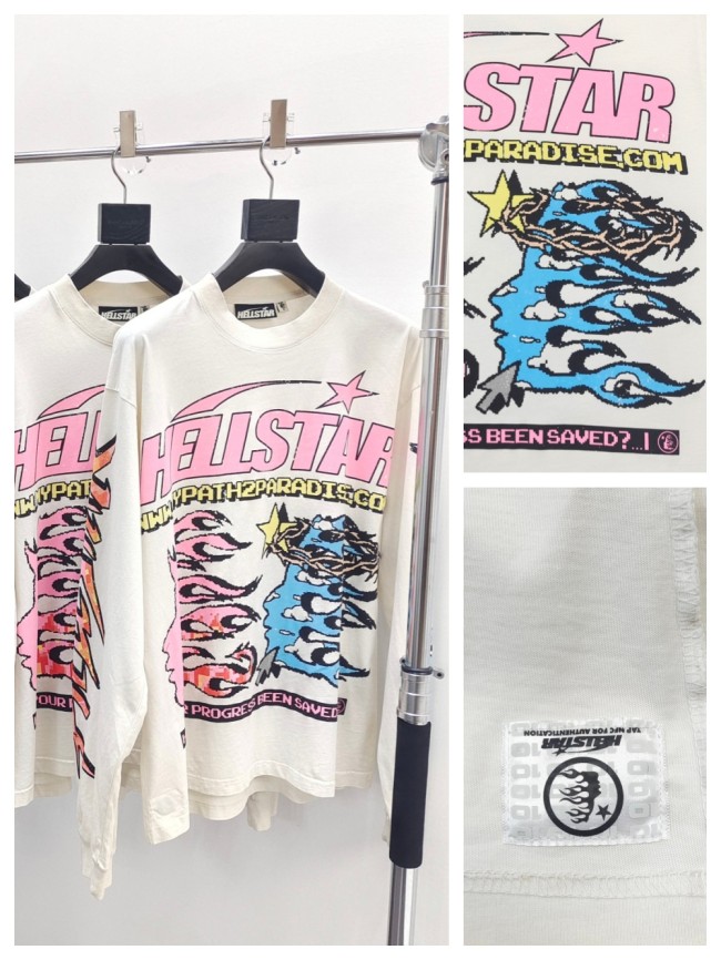 [Big & Tall for weights up to 260 lbs]1:1 quality version 1996 Pixel Letter Logo Long Sleeve T-Shirt with NFC tag
