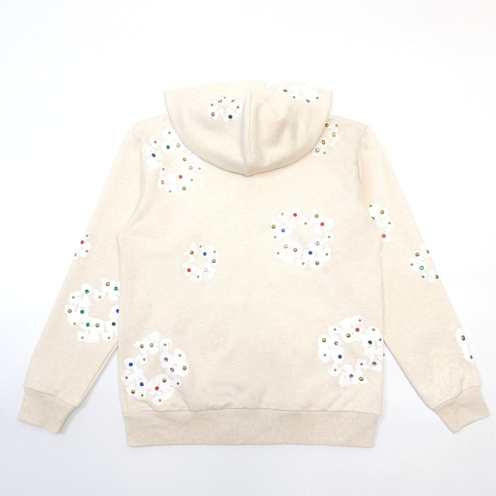 1:1 quality version Beige Jeweled Kapok Zip Hoodie & Sweatpants Set