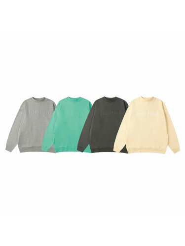 Silicone monogrammed back small logo round neck Sweatshirt 4 colors
