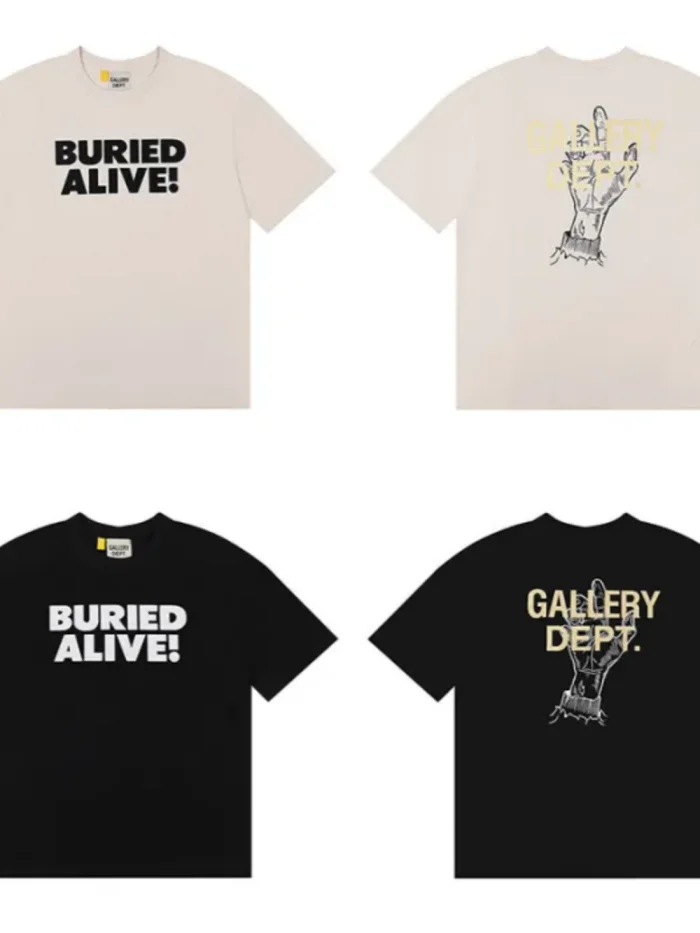 [buy more save more]  Slogan gesture foil letter print loose round neck tee 2 colors