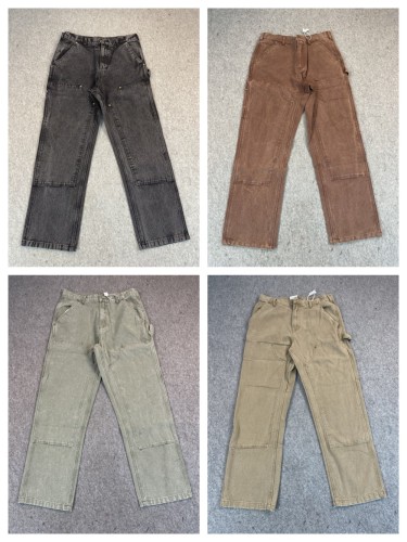 1:1 quality version Heavyweight Double Knee Lumberjack Washed Version Pants 4 colors