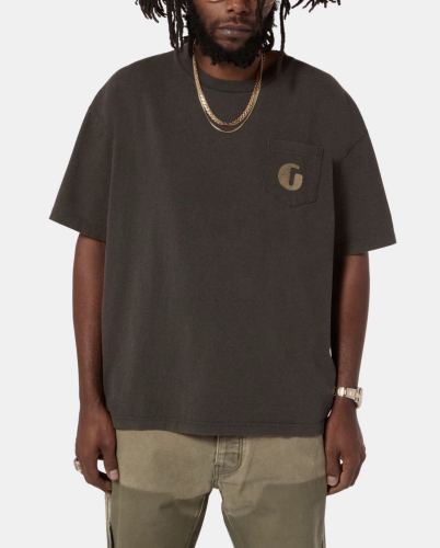 1:1 quality version Stamped G Pocket Back Illusion Letter Printed Tee