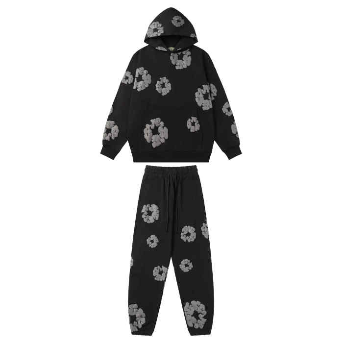 Basic Kapok Foam Print Hoodie & Pants 16 colors