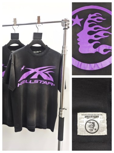 1:1 quality version Full Purple Logo Washed Version tee with NFC tag