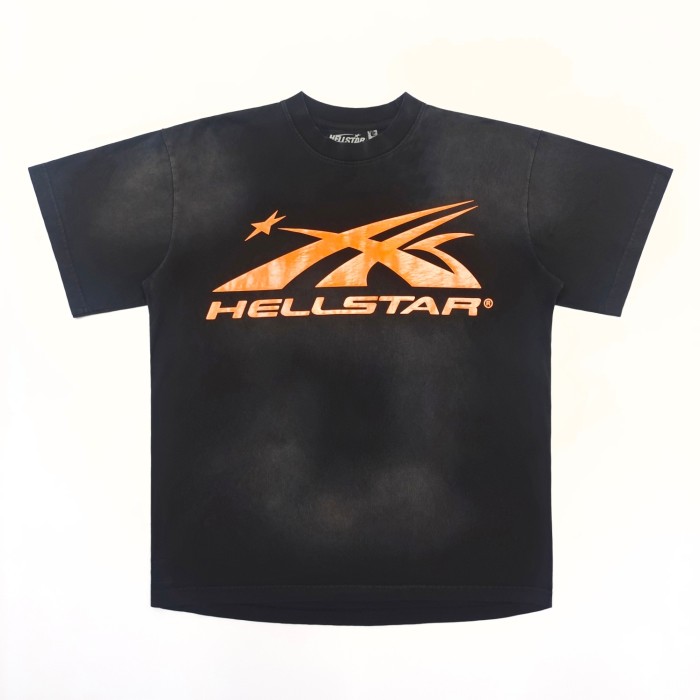 [Big & Tall for weights up to 260 lbs]1:1 quality version Front and back full orange washed black tee with NFC tag