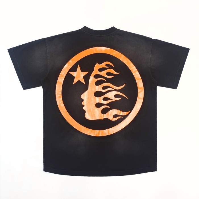 [Big & Tall for weights up to 260 lbs]1:1 quality version Front and back full orange washed black tee with NFC tag